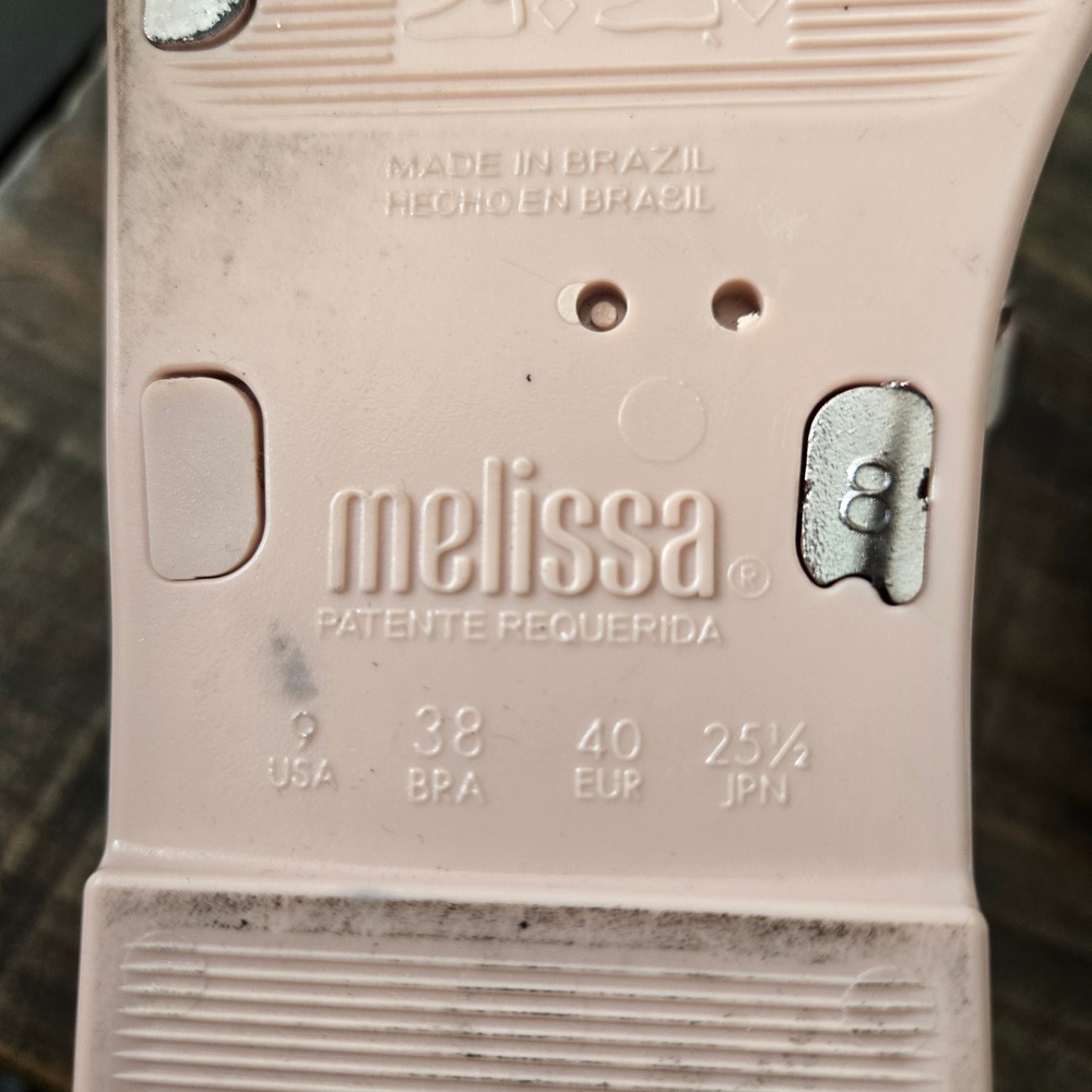 Melissa Women Pink Jelly Slide Sandals Metallic Flat Size 9, Barbiecore Poolside - Picture 7 of 7